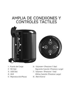 Bocina portátil 1Hora BOC062 bluetooth