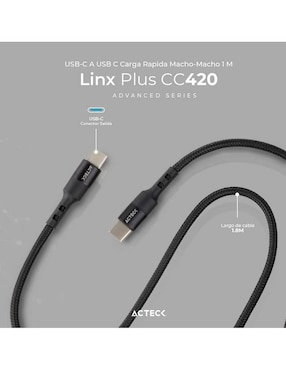 Cable USB C Acteck de 1.8 m