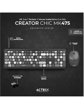 Mouse y Teclado Acteck AC-935166