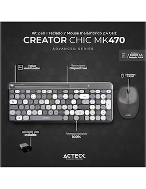 Mouse y Teclado Acteck AC-935180