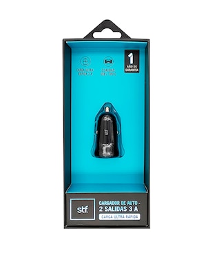 Cargador auto STF USB + USB tipo C