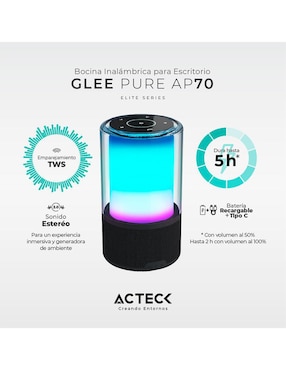 Bocina portátil Acteck AC-936385 bluetooth