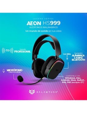 Audífonos Over-Ear Balam Rush Br-936934 inalámbricos con cancelación de ruido