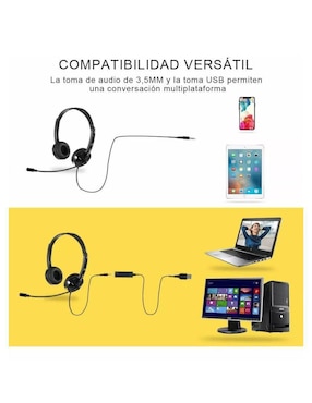 Audífonos On-Ear Genérica alámbricos con cancelación de ruido