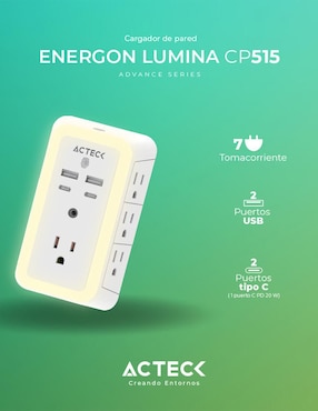 Cargador pared Acteck USB