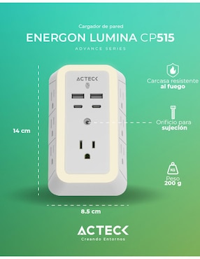 Cargador pared Acteck USB