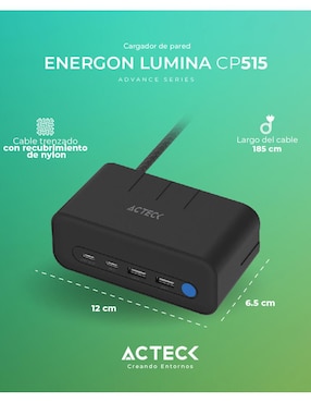 Cargador pared Acteck USB