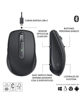 Mouse Inalámbrico Logitech mx anywhere 3s 910-006932