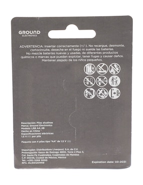 Batería AA Alcalino Ground 1.5 V