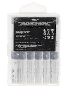 Paquete de pilas AAA Alcalino Ground 1.5 V