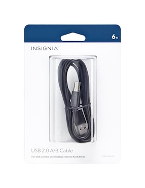 Cable USB B Insignia a tipo USB A de 1.8 m