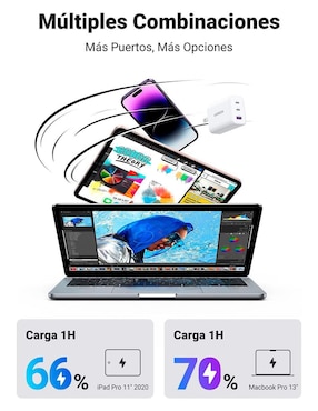 Cargador pared Ugreen USB tipo A + USB tipo C