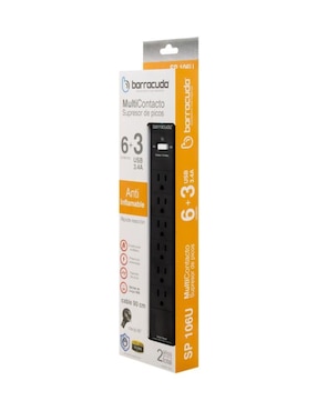Multicontacto Barracuda 6 contactos + 3 USB