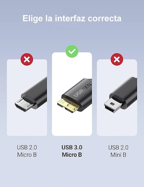 Cable micro B Ugreen a tipo USB C de 1 m