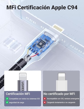 Cable USB A Ugreen a tipo lightning de 1 m