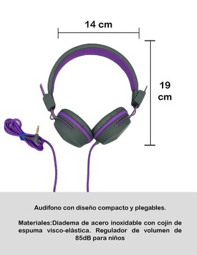 Audífonos On-Ear Jlab Jlab Buddies Morado alámbricos con cancelación de ruido