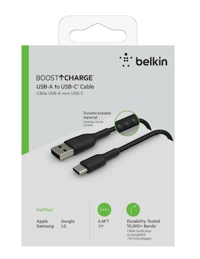 Cable USB C Belkin a tipo USB A de 2 m