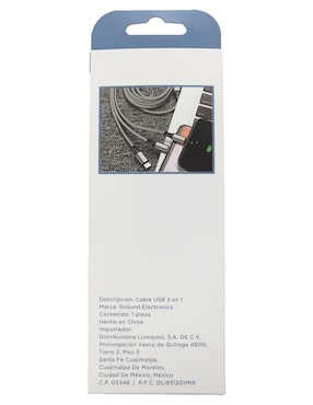 Cable de conexión multiterminal Ground a tipo USB A de 1 m