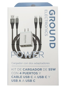 Cargador Pared Ground De 55 W Tipo De Entrada USB Tipo A Y USB Tipo C