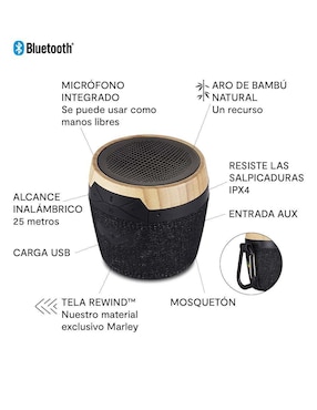 Bocina The House Of Marley EM-JA007-SB bluetooth