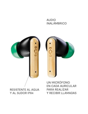 Audífonos In-Ear The House Of Marley Em-Je123-Sb inalámbricos con cancelación de ruido