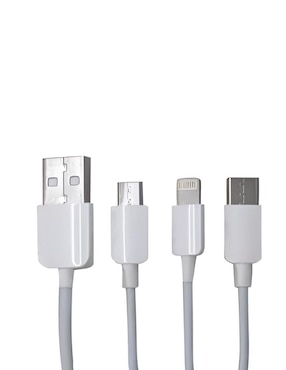 Cable lightning, micro USB y tipo C Glob a tipo USB A de 1 m