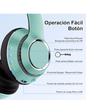 Audífonos Over-Ear Genérica inalámbricos con cancelación de ruido