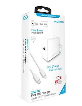 Cargador pared Naztech USB tipo C