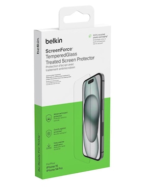 Mica celular Belkin iPhone 15 y iPhone 14 Pro de cristal templado