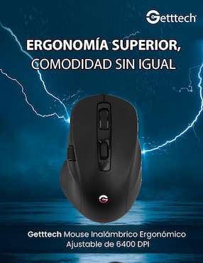 Mouse Gamer Inalámbrico Getttechggm-rgbtr-01