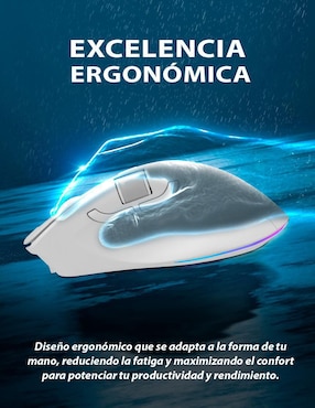 Mouse Gamer Inalámbrico Getttech ggm-rgbtr-01-wh