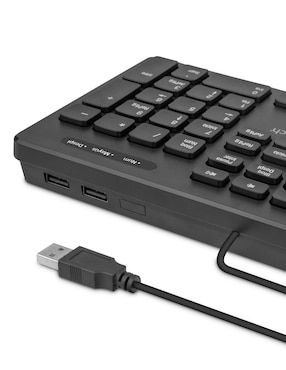 Teclado conexión alámbrica Getttech GGK-ESMWR-01 SLIM HUB_2PORT_USB