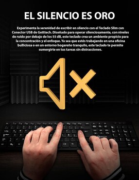 Teclado conexión alámbrica Getttech GGK-ESMWR-01 SLIM HUB_2PORT_USB