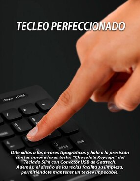 Teclado conexión alámbrica Getttech GGK-ESMWR-01 SLIM HUB_2PORT_USB