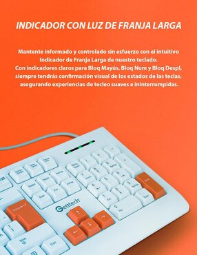 Teclado conexión alámbrica Getttech Colorful GGK-ESMWR-02-WH