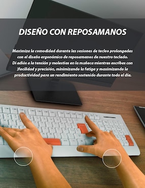 Teclado conexión alámbrica Getttech Colorful GGK-ESMWR-02-WH