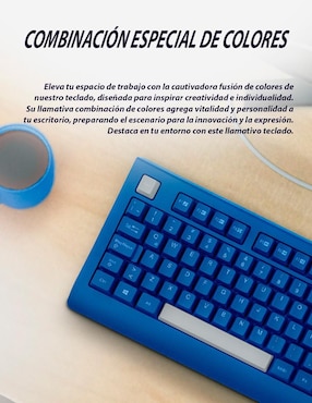 Teclado conexión alámbrica Getttech Colorful GGK-ESMWR-02-BL