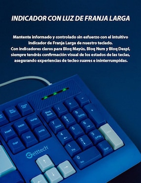 Teclado conexión alámbrica Getttech Colorful GGK-ESMWR-02-BL