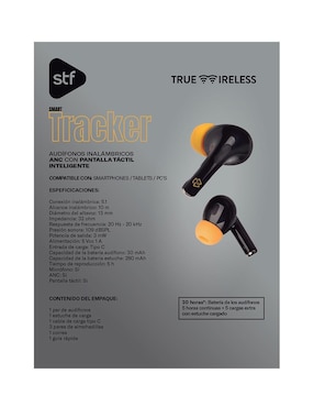 Audífonos True Wireless Stf Tws Tracker Con Pantalla Lcd inalámbricos con cancelación de ruido