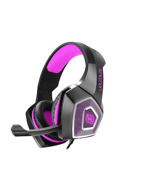 Audífonos gamer Over-Ear Necnon Npagdr13Vi  alámbricos con cancelación de ruido