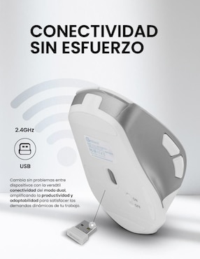 Mouse Gamer Inalámbrico Getttech ggm-stdbw-01-wh_6d