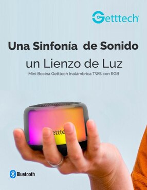 Bocina portátil Getttech MINI GUS-ETRBT-01​_RGB_BT_TWS bluetooth