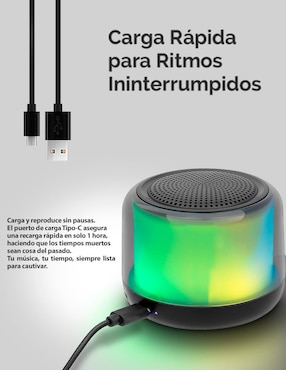 Bocina portátil Getttech MINI GUS-ETRBT-01​_RGB_BT_TWS bluetooth
