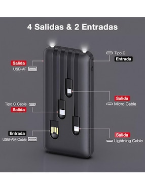 Batería portátil WÜND 10000 mAh ANR932