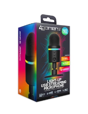 Micrófono micrófono gaming alámbrico 4Gamers xp-rgbsm-v1-4g