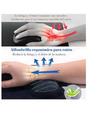 Mouse pad Wünd con apoyo para muñeca y antideslizante