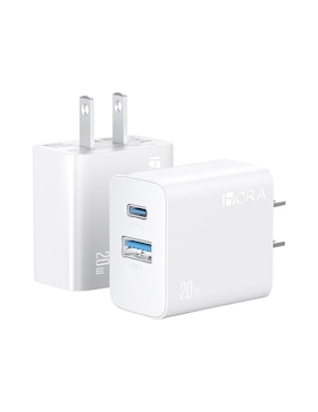 Cargador pared 1 Hora USB + USB tipo C