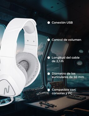 Audífonos Gamer Over-Ear Techzone Nsacau01 alámbricos con cancelación de ruido