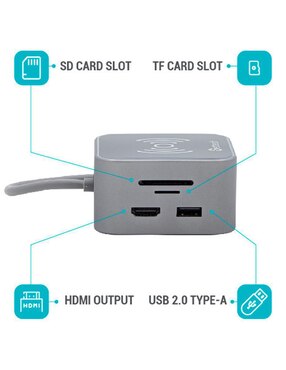 Hub Getttech Docking Station Thunderbolt USB C GHW-69401 de 10 contactos