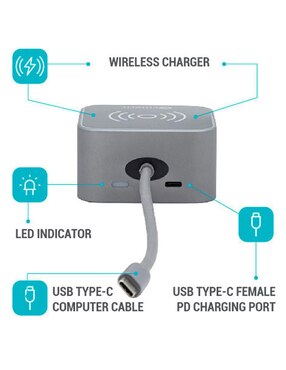 Hub Getttech Docking Station Thunderbolt USB C GHW-69401 de 10 contactos